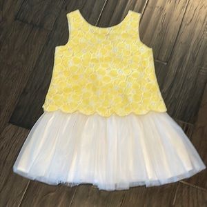 Janie & Jack Yellow and White Tulle Dress - Size 4